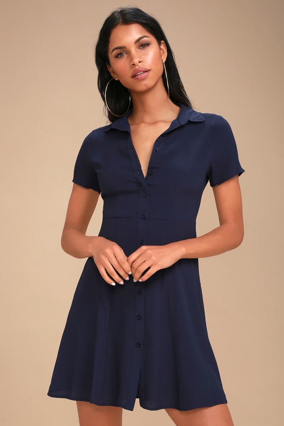 button up skater dress