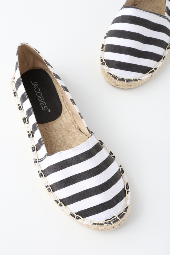 Cute Striped Slip On Shoes - Espadrille Flats - Lulus