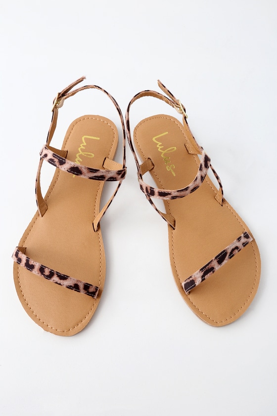 leopard print flat sandals uk