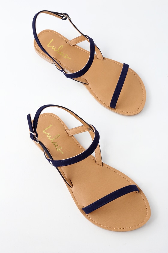 navy barely there sandals