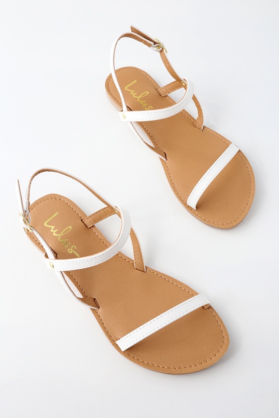 Cute Flat Sandals - White Sandals - Vegan Sandals - Lulus