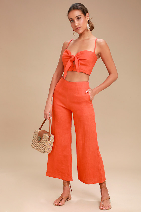 Tomas Coral Red Culottes 1