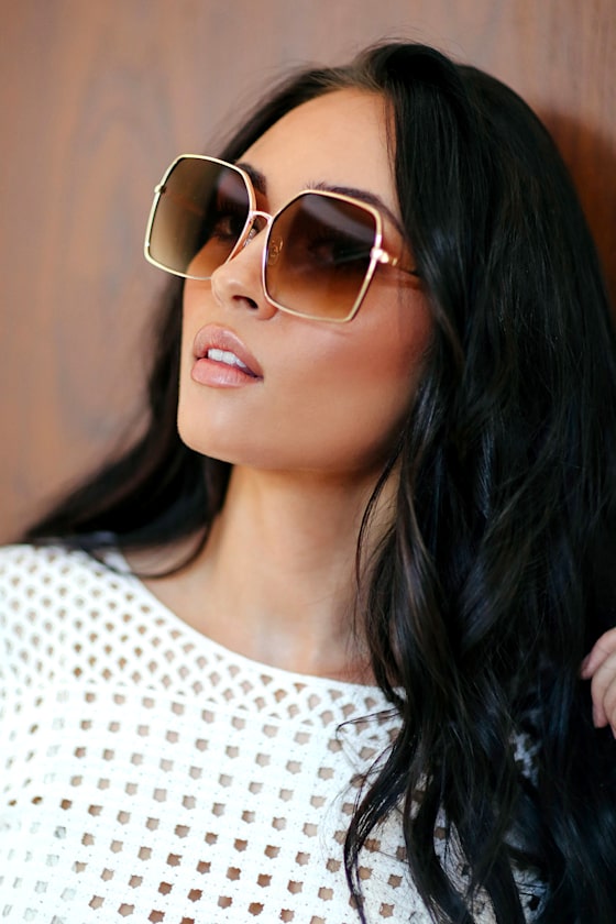 Morrison Gold Oversized Square Sunglasses 5