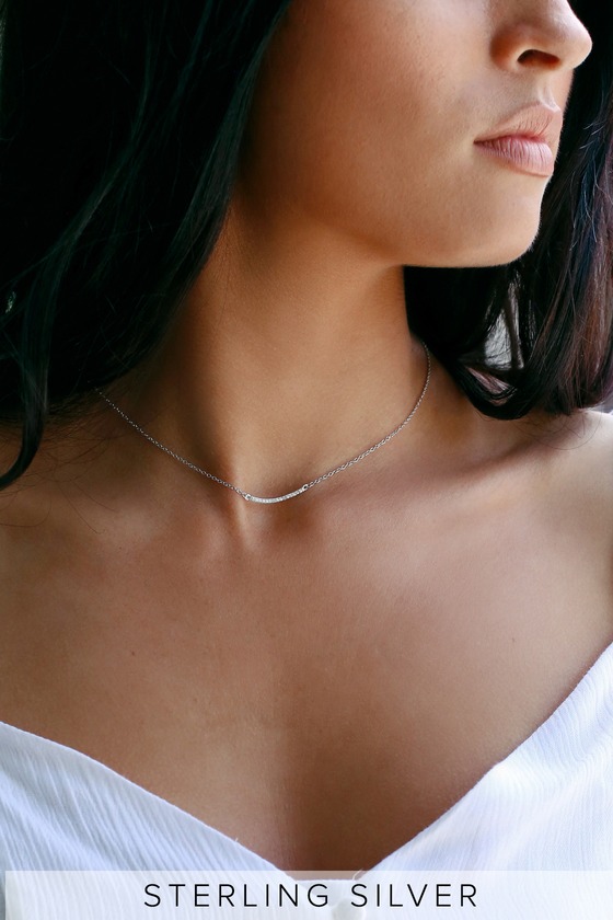 sterling silver rhinestone necklace