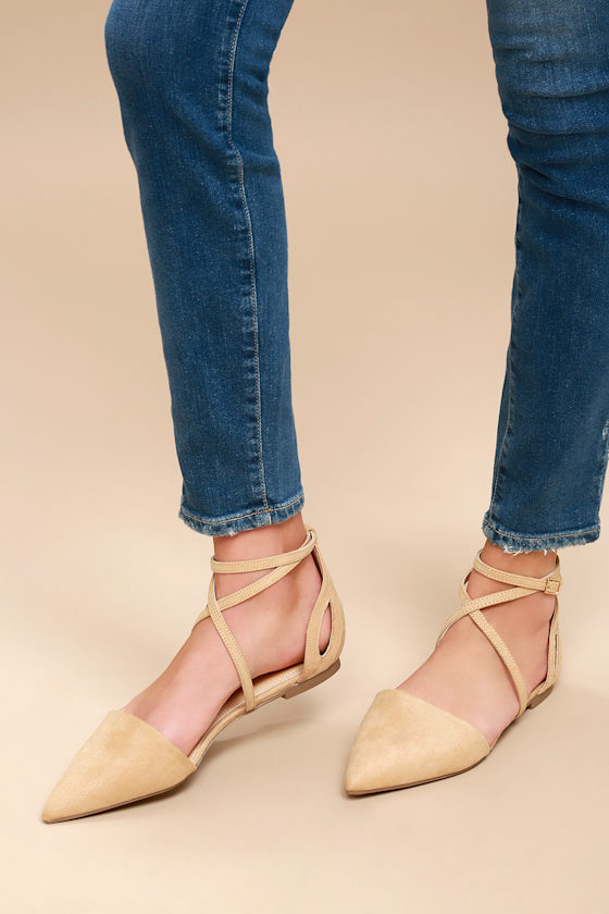 Rayna Natural Suede Pointed Flats 5