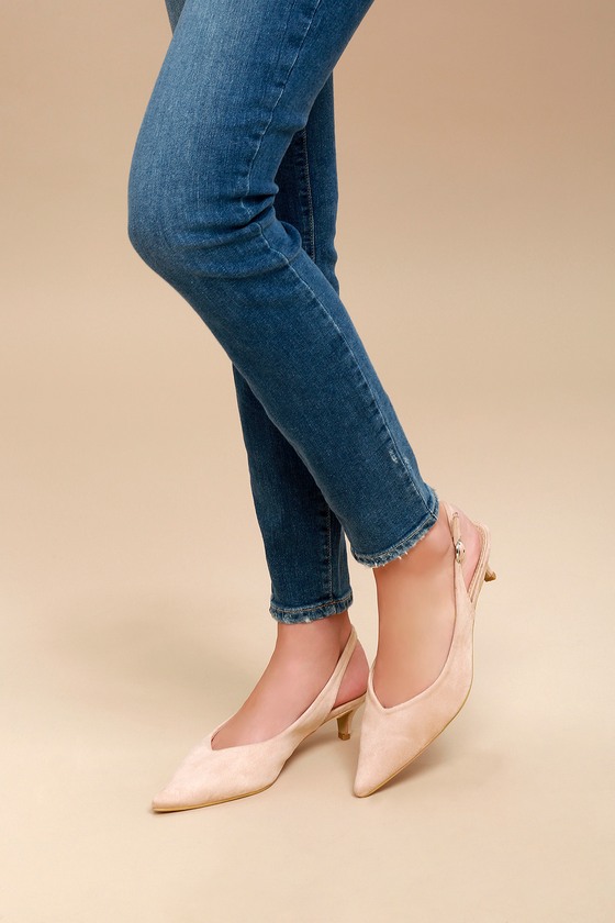dusty rose suede pumps