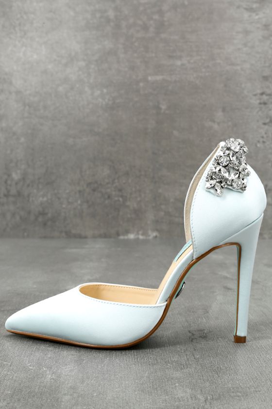 Blue by Betsey Johnson Rosie Blue Satin Pumps 6