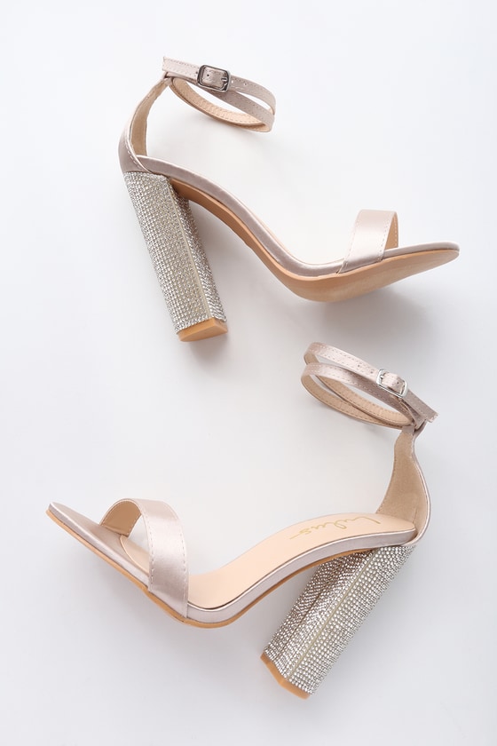 champagne ankle strap heels