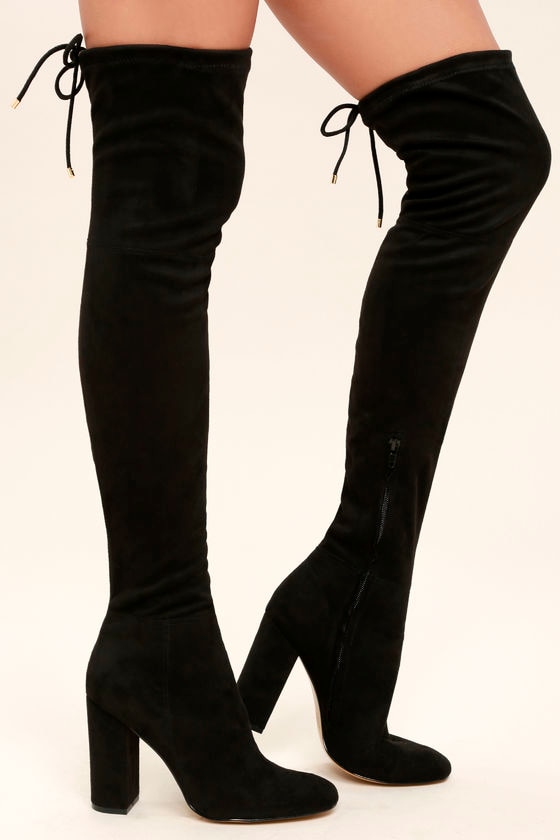 Nightwalker Love Child Black Suede Over the Knee Boots 6