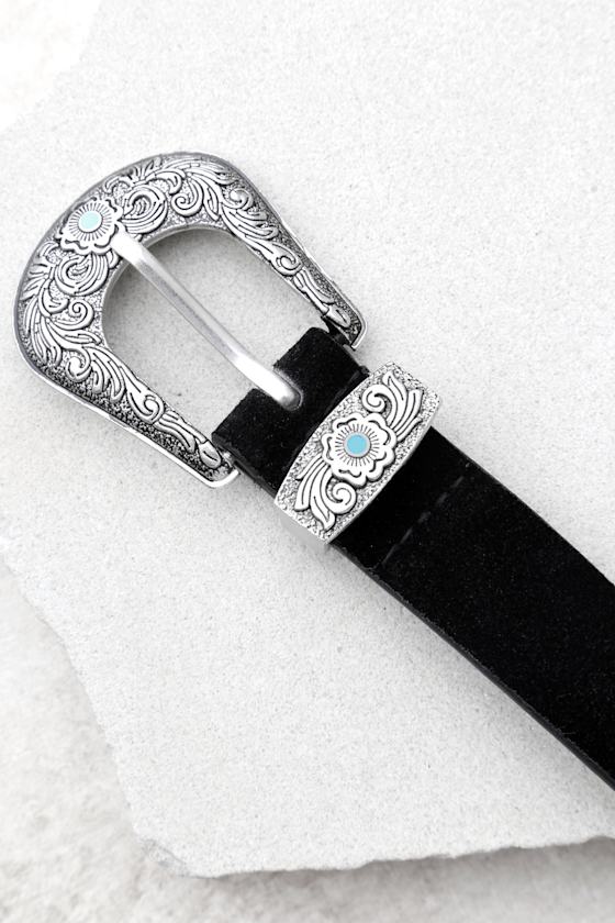 Dearheart Black and Silver Double Buckle Belt 5