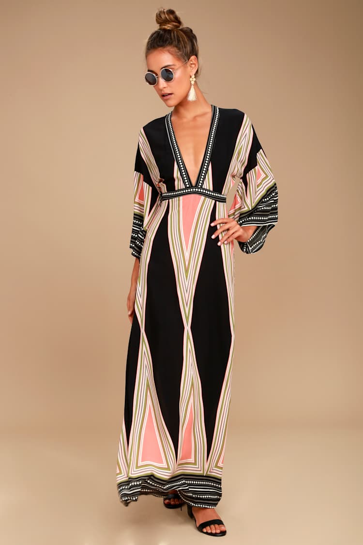 montecito black print maxi dress Velvet by Graham & Spencer main image 1