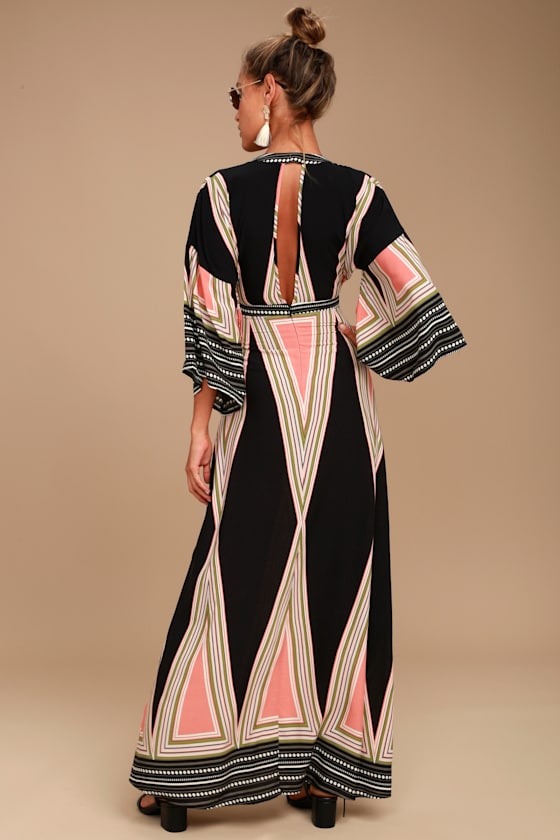Montecito Black Print Maxi Dress 7