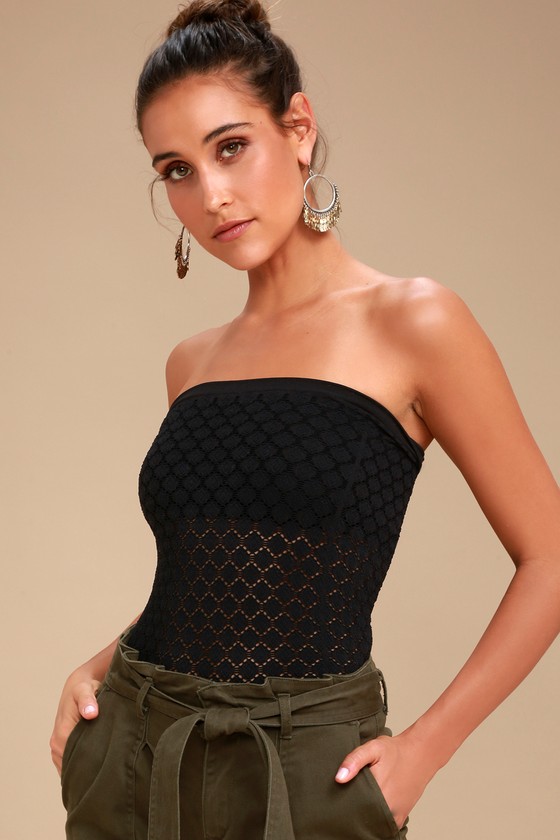 Free People Honey Textured Tube Black Tube Top Lulus 