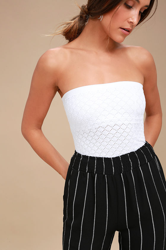 Honey White Textured Tube Top 5