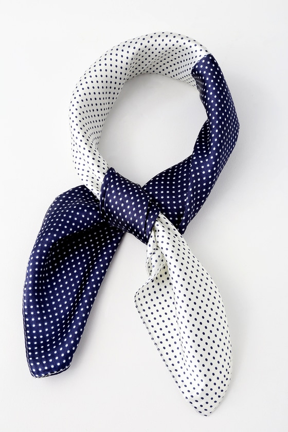 Cute Scarf - Navy Blue and White Scarf - Polka Dot Scarf - Lulus