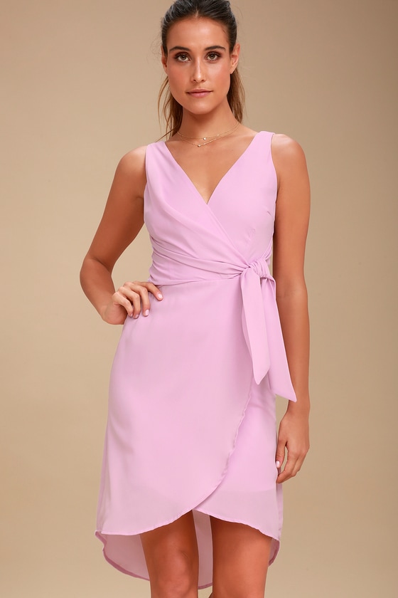 high low wrap midi dress