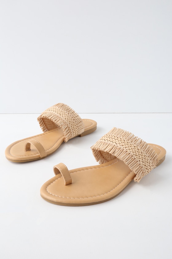 beige flat sandals