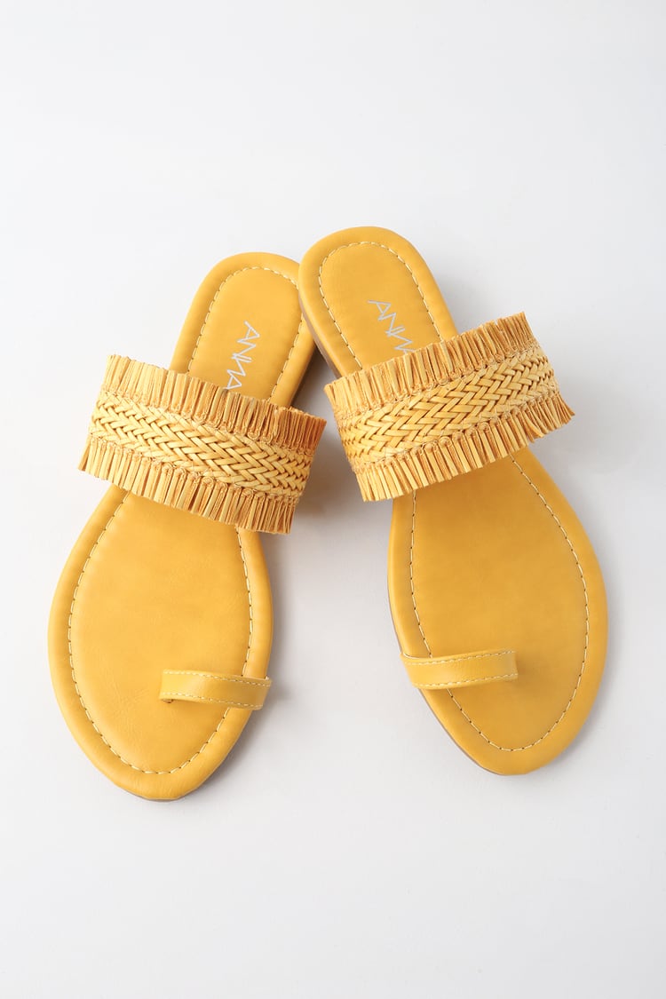 yellow flat sandals