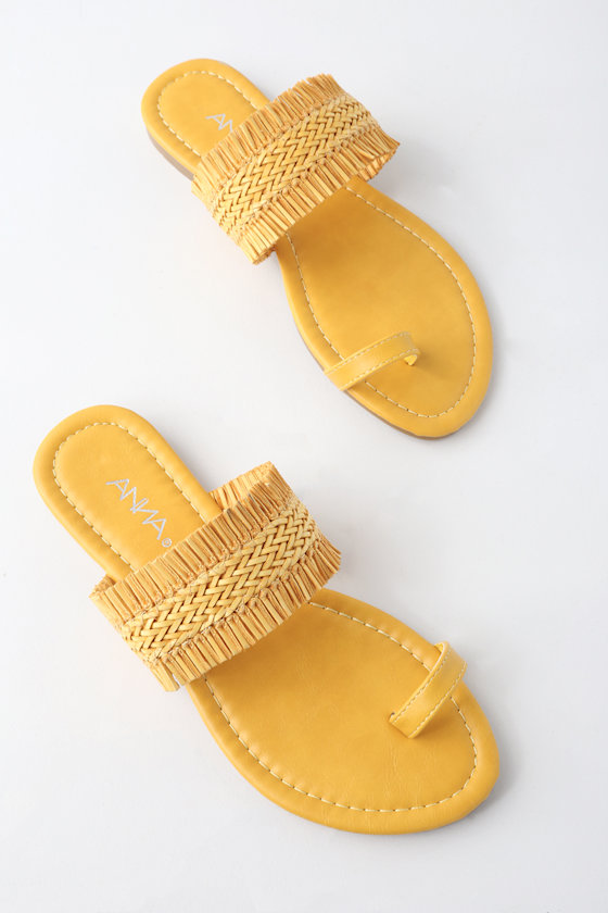 Cute Yellow Shoes - Flat Sandals - Yellow Sandals - Lulus