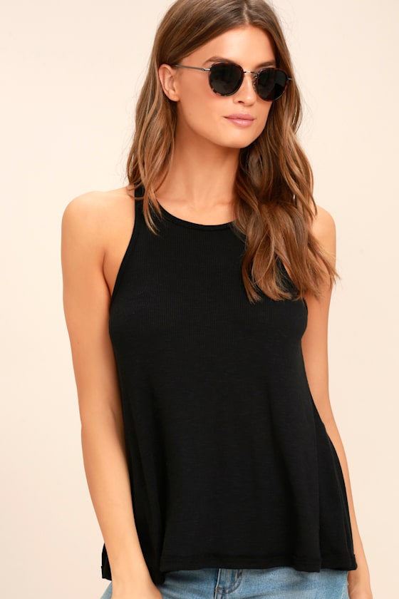 Free People Long Beach Black Tank Top 7