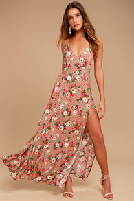 Everlasting Bliss Blush Floral Print Maxi Dress