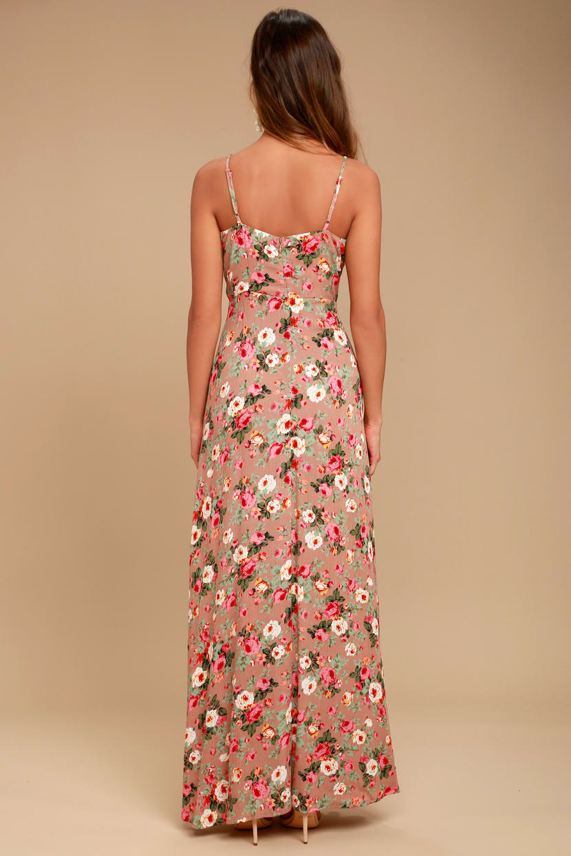 Everlasting Bliss Blush Floral Print Maxi Dress