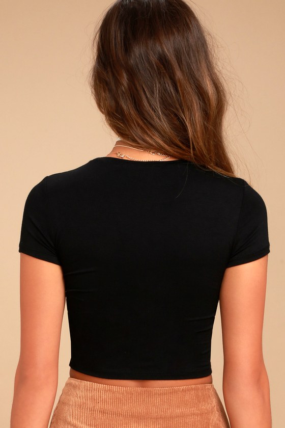lulus black crop top