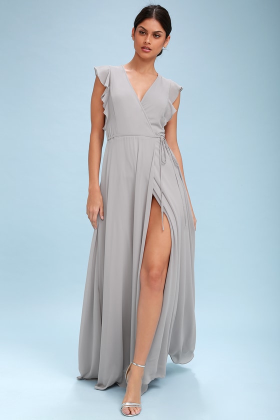 lulus light grey maxi dress