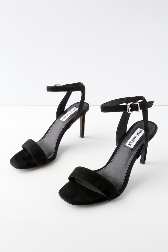 lulus black suede ankle strap heels womens