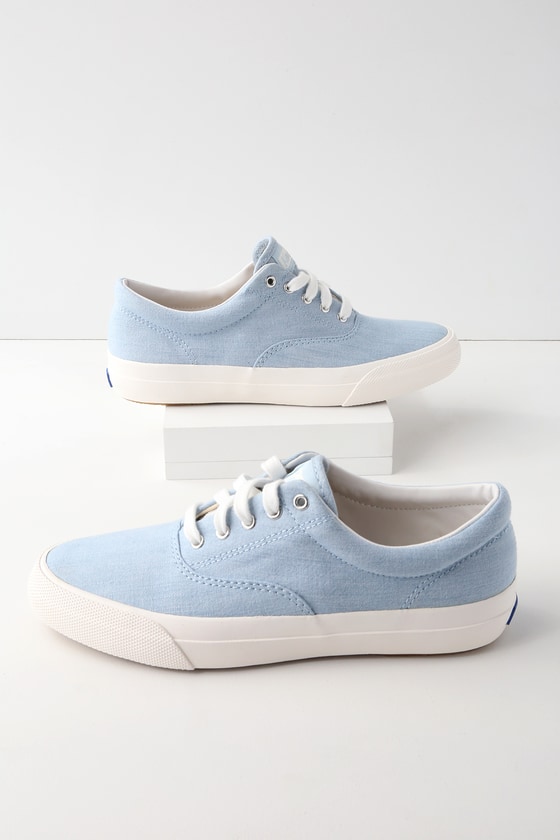 Keds Anchor - Chambray Light Blue Sneakers - Canvas Sneakers - Lulus