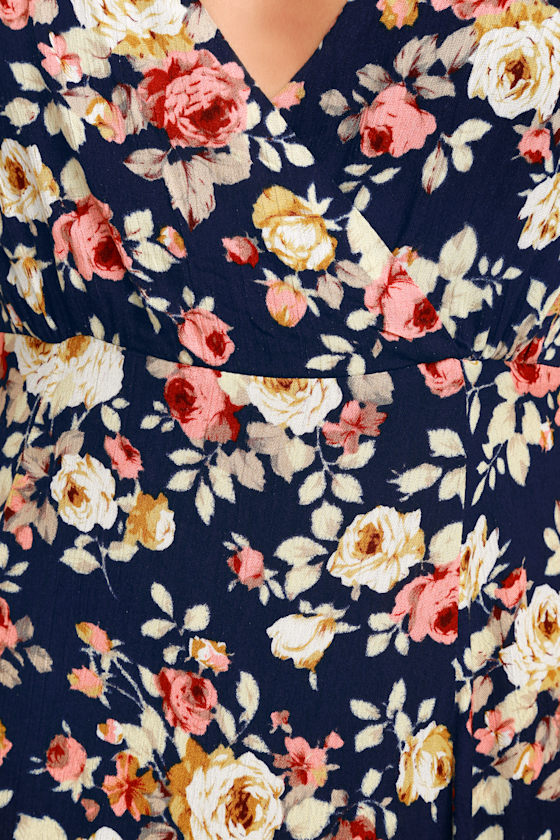 Happy Days Halterneck Puff Sleeve Eyelet Dress Floral Print Sunflower