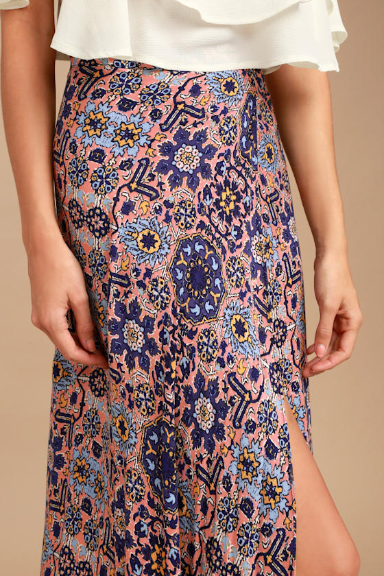Dancing with Daisies Mauve Print Maxi Skirt 5