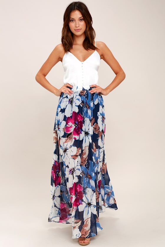 Floral Blue Skirt main image 1