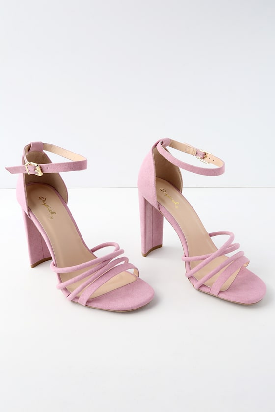 strappy lilac heels