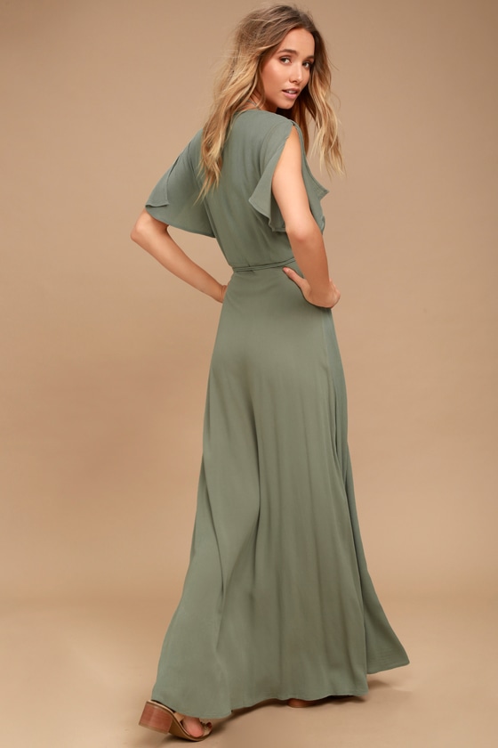 light olive green dress