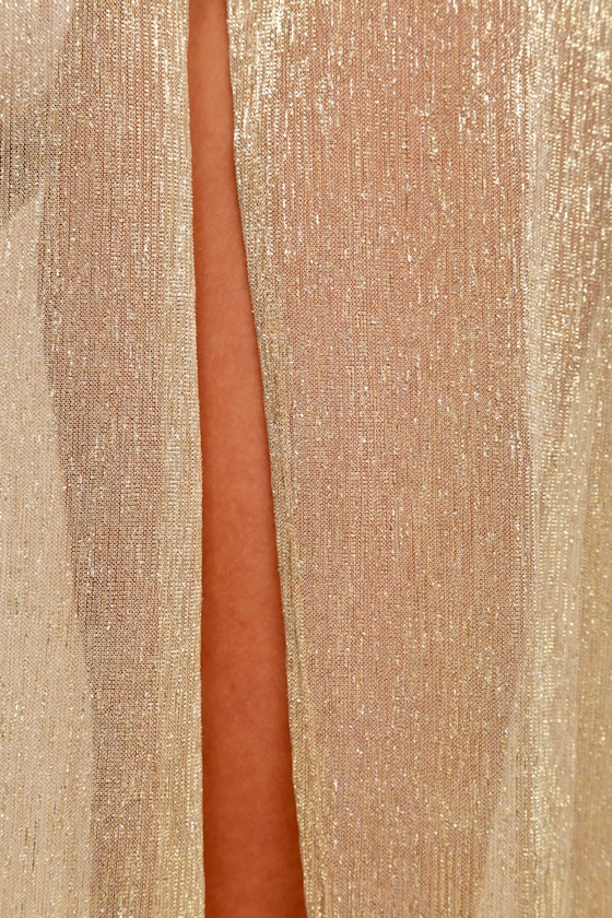 Sexy Gold CoverUp Sheer Gold CoverUp Gold Maxi Dress 65.00