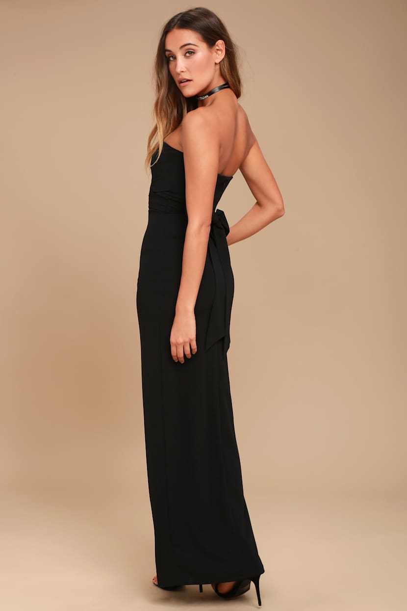 Own the Night Black Strapless Maxi Dress