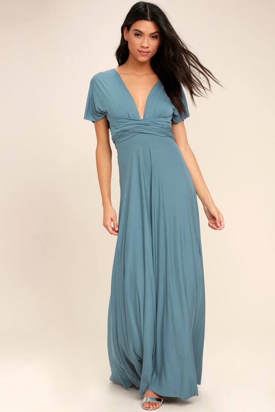 slate blue maxi