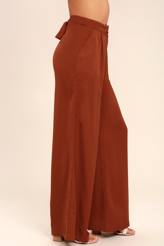 Chic Rust Red Pants - Wide-Leg Pants - High-Waisted Pants - $44.00 - Lulus