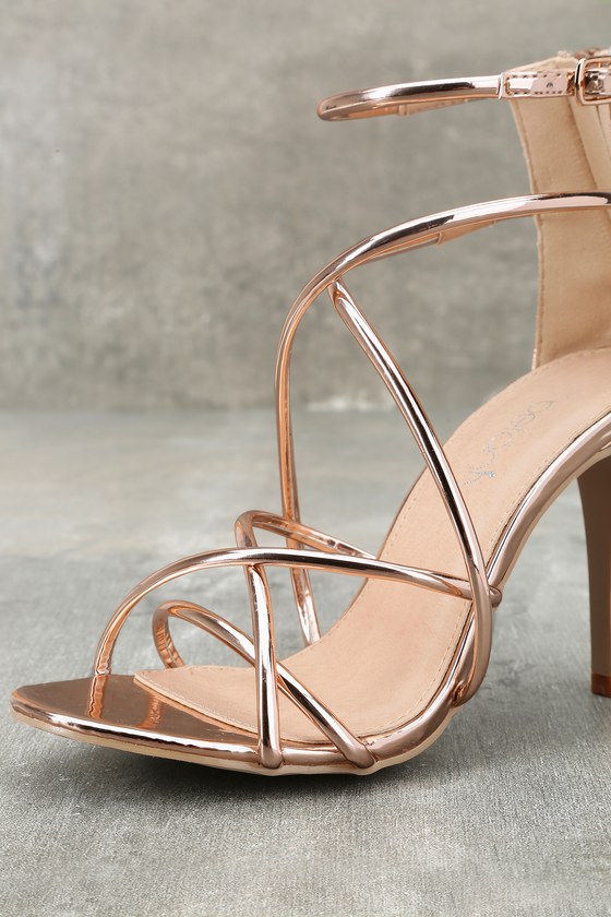 champagne gold heeled sandals