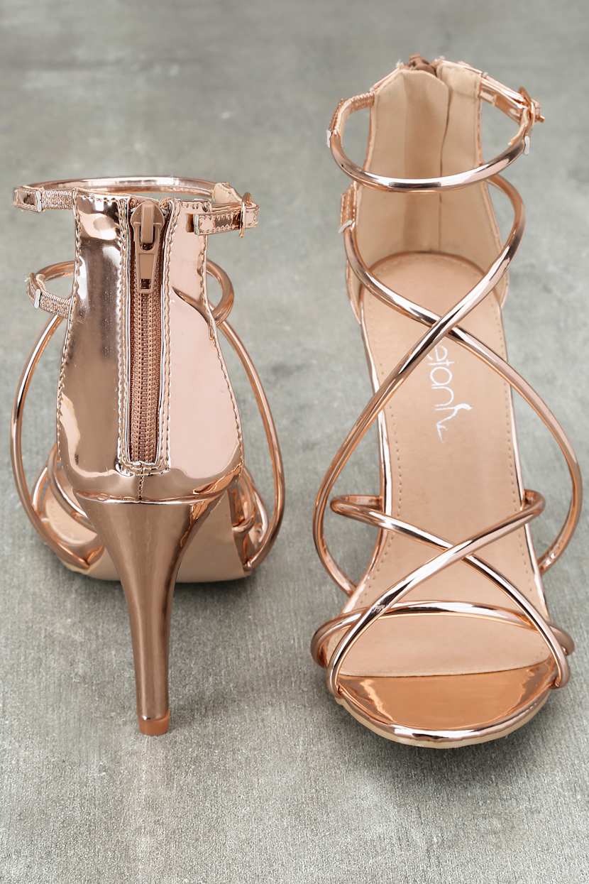 Stunning Champagne Heels - Rose Gold Heels - Metallic Heels - $34.00 - Lulus