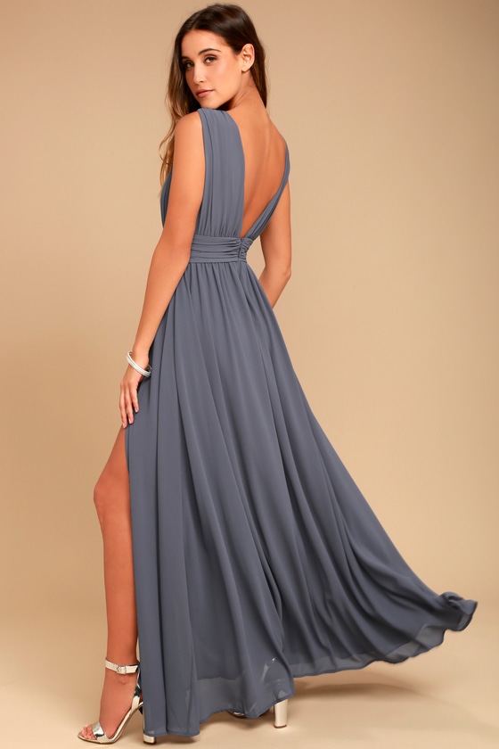 heavenly hues denim blue maxi dress