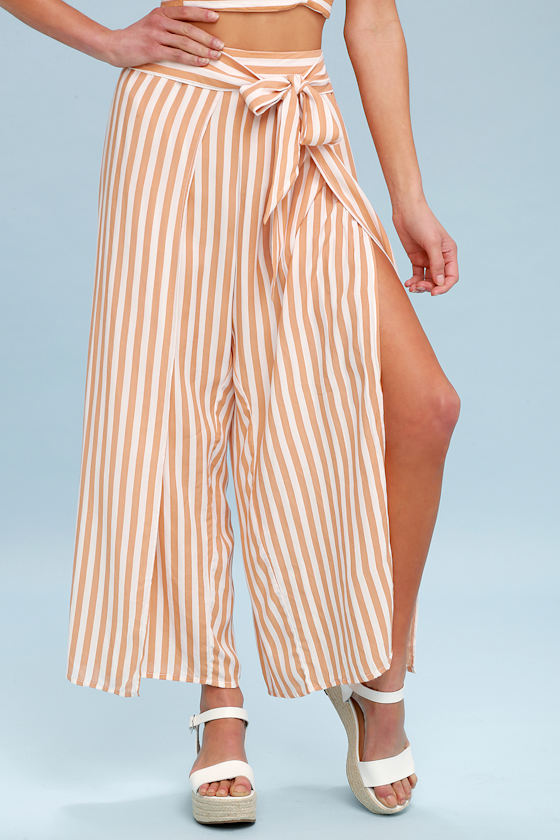 Summer Nude Striped Culottes 2