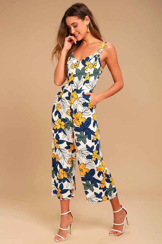 Ivory floral Agnes jumpsuit
