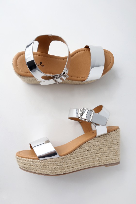 Silver Wedges - Wedge Sandals - Lulus