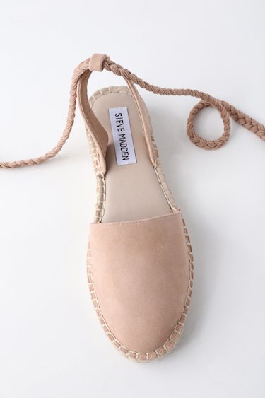 Steve Madden Mesa Nude Suede Flats Espadrille Flats Lulus