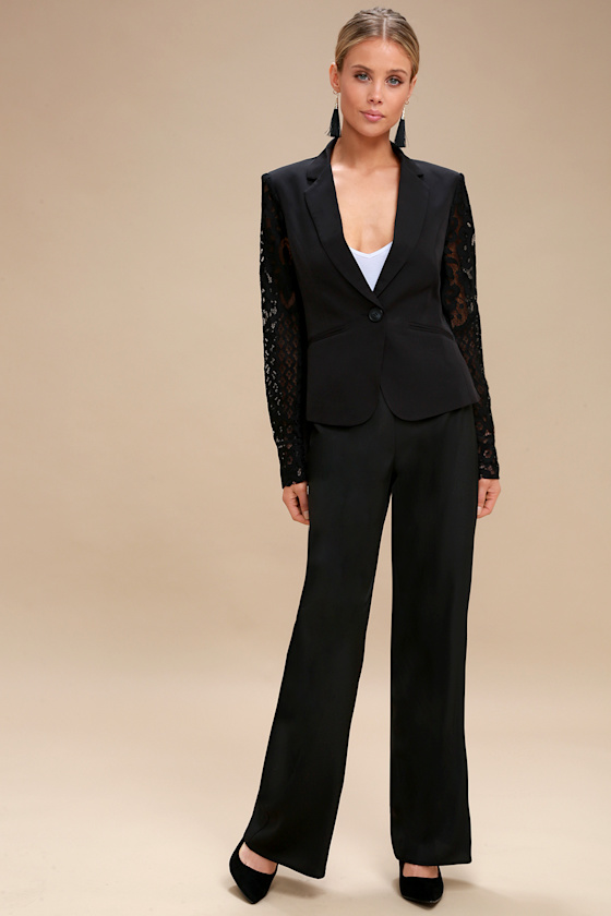 Leverage Black Lace Blazer 1
