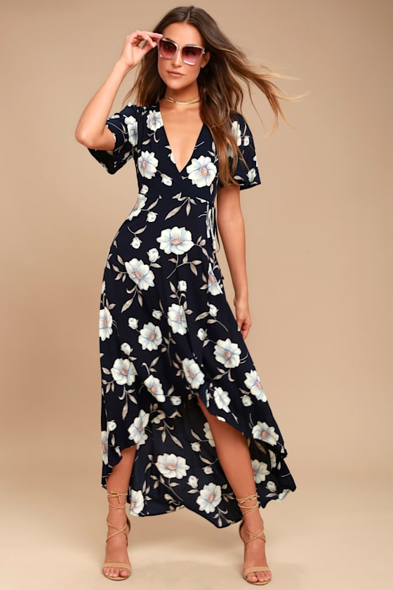 lulus navy wrap dress