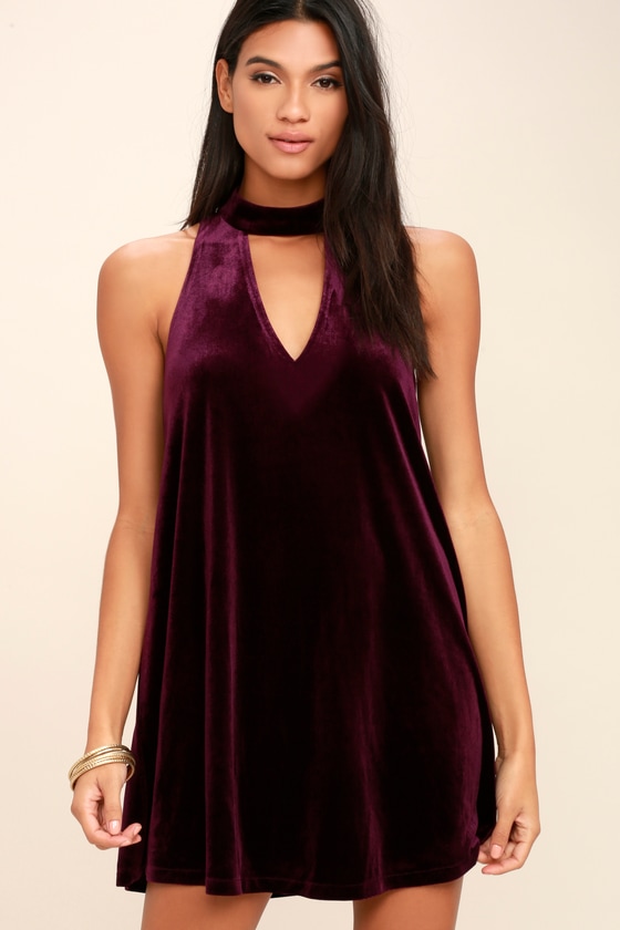 plum swing dress