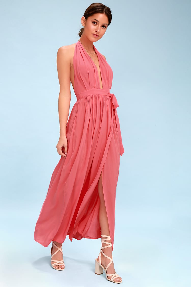 floral blue dress for women Blue Floral Ruched Maxi Dress